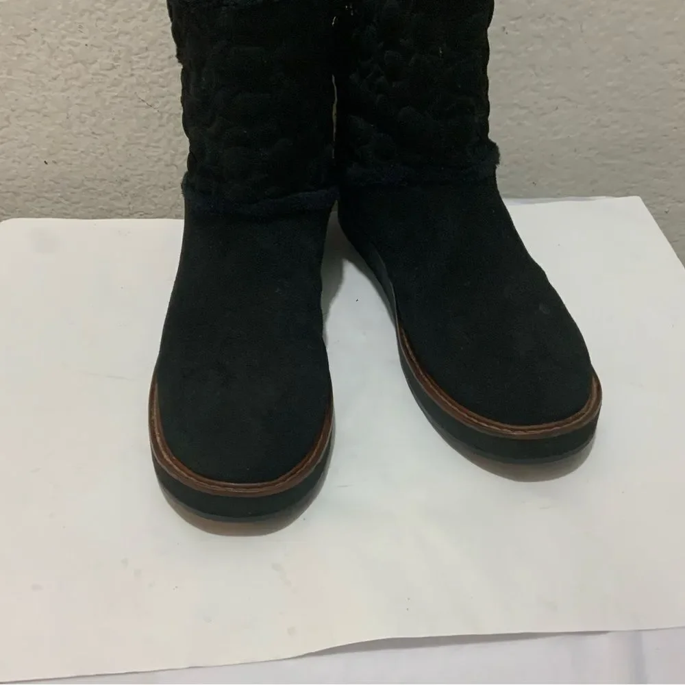 Coach Ivy Boot signature Black  women’s 9.5 suede MSRP: $378.00